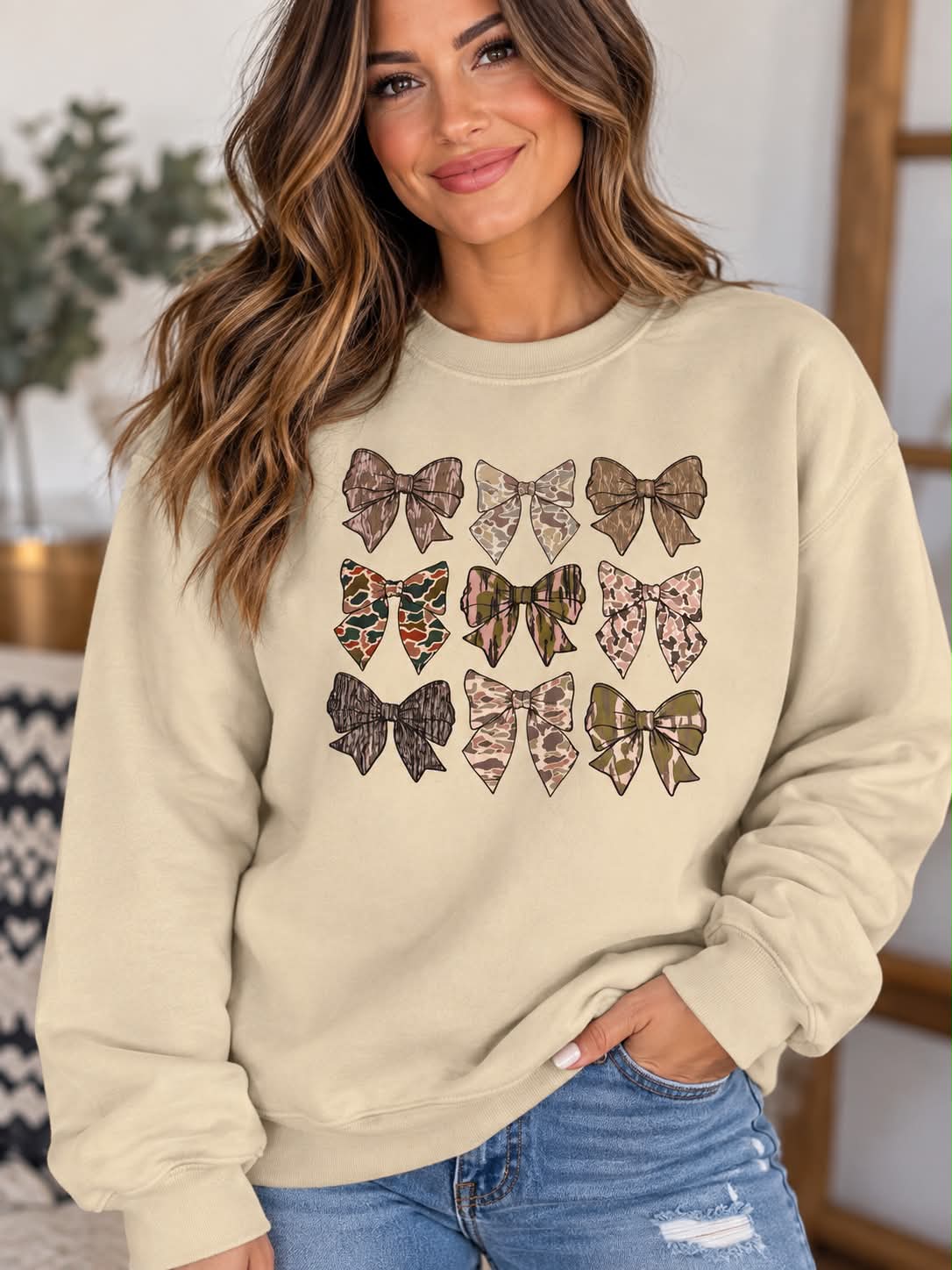 Camo Bows Sweatshirt