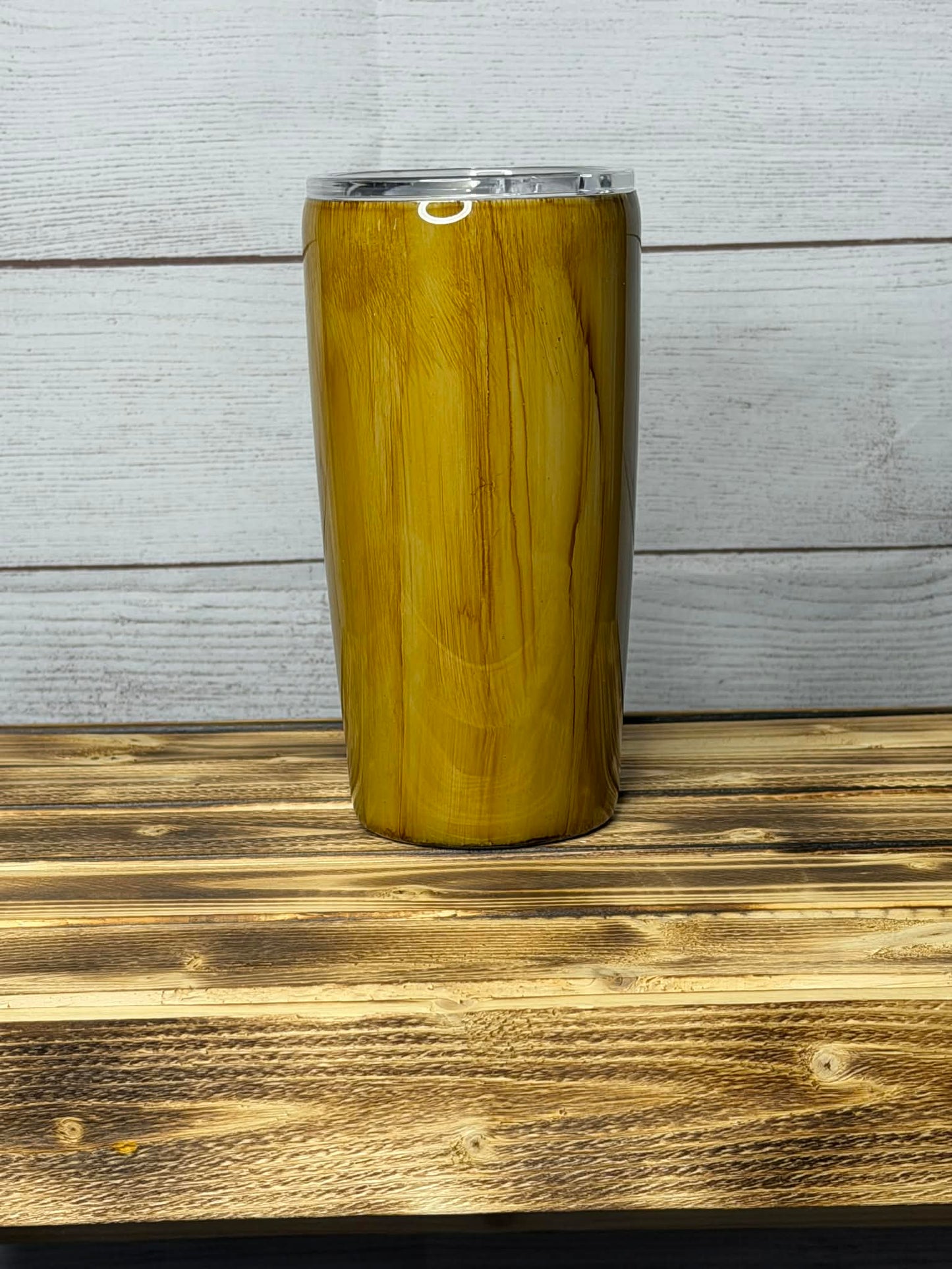 Woodgrain American Flag & Eagle Epoxy Tumbler