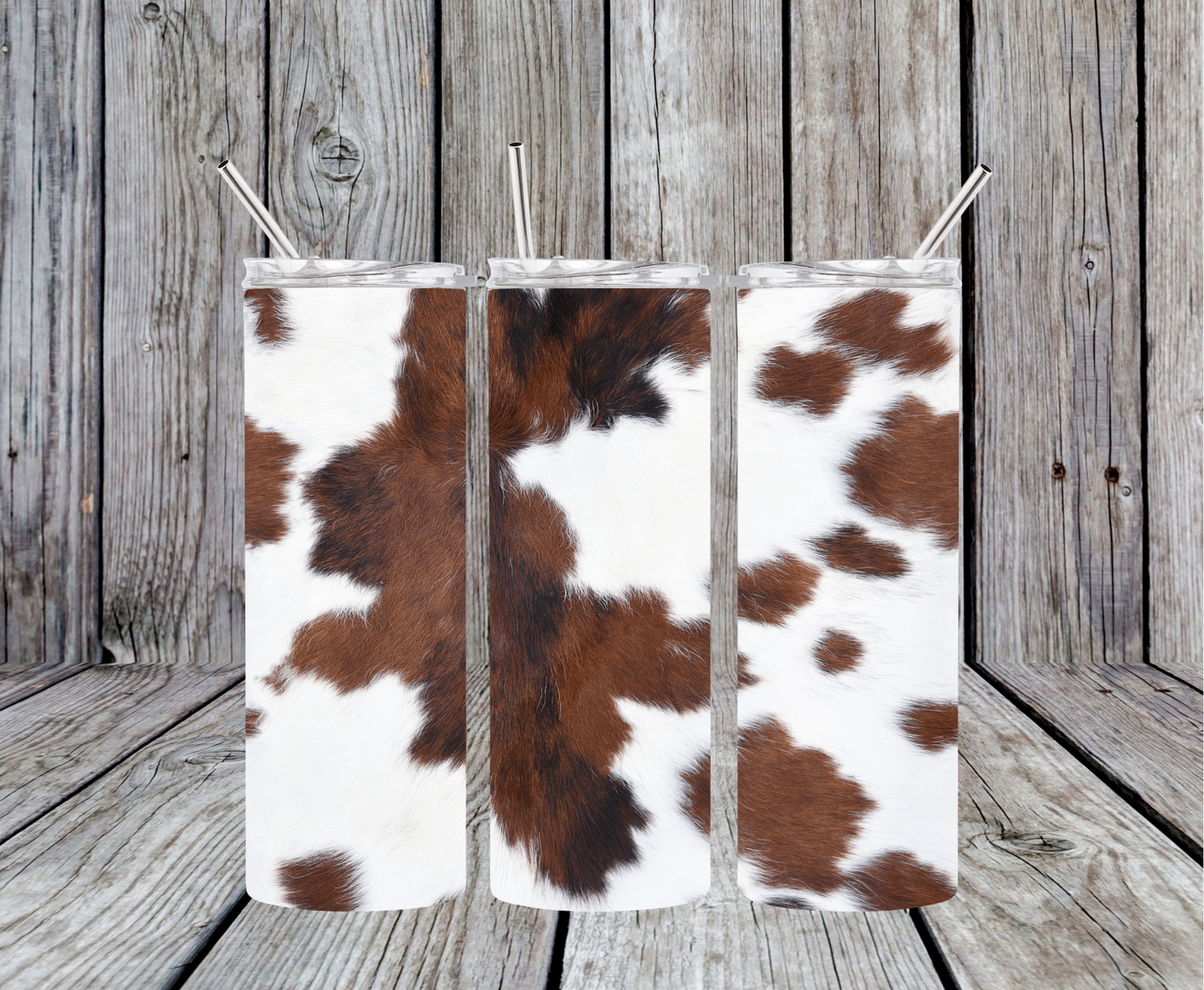 Brown Cow Print Tumbler