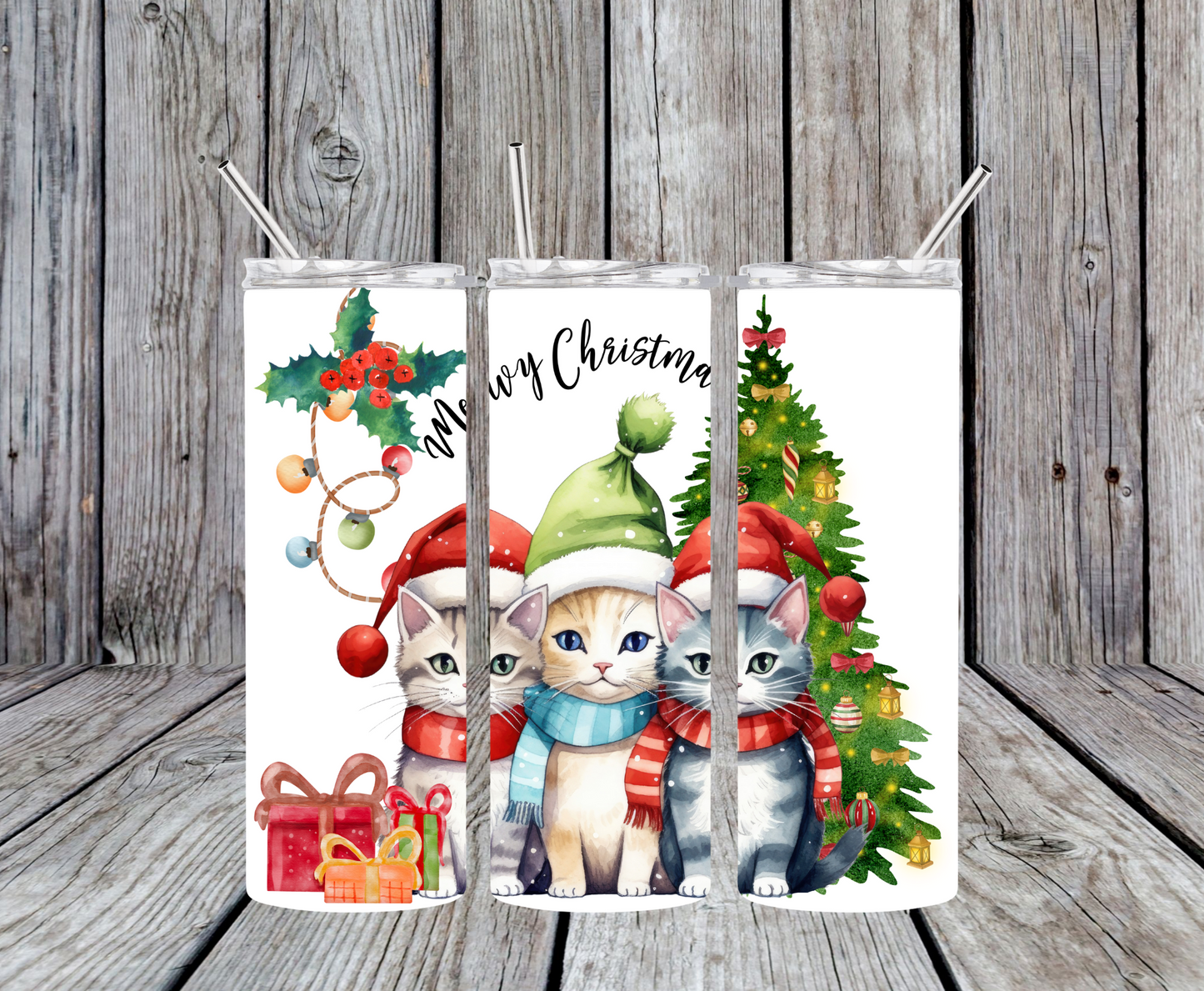 Merry Christmas Cat Tumbler