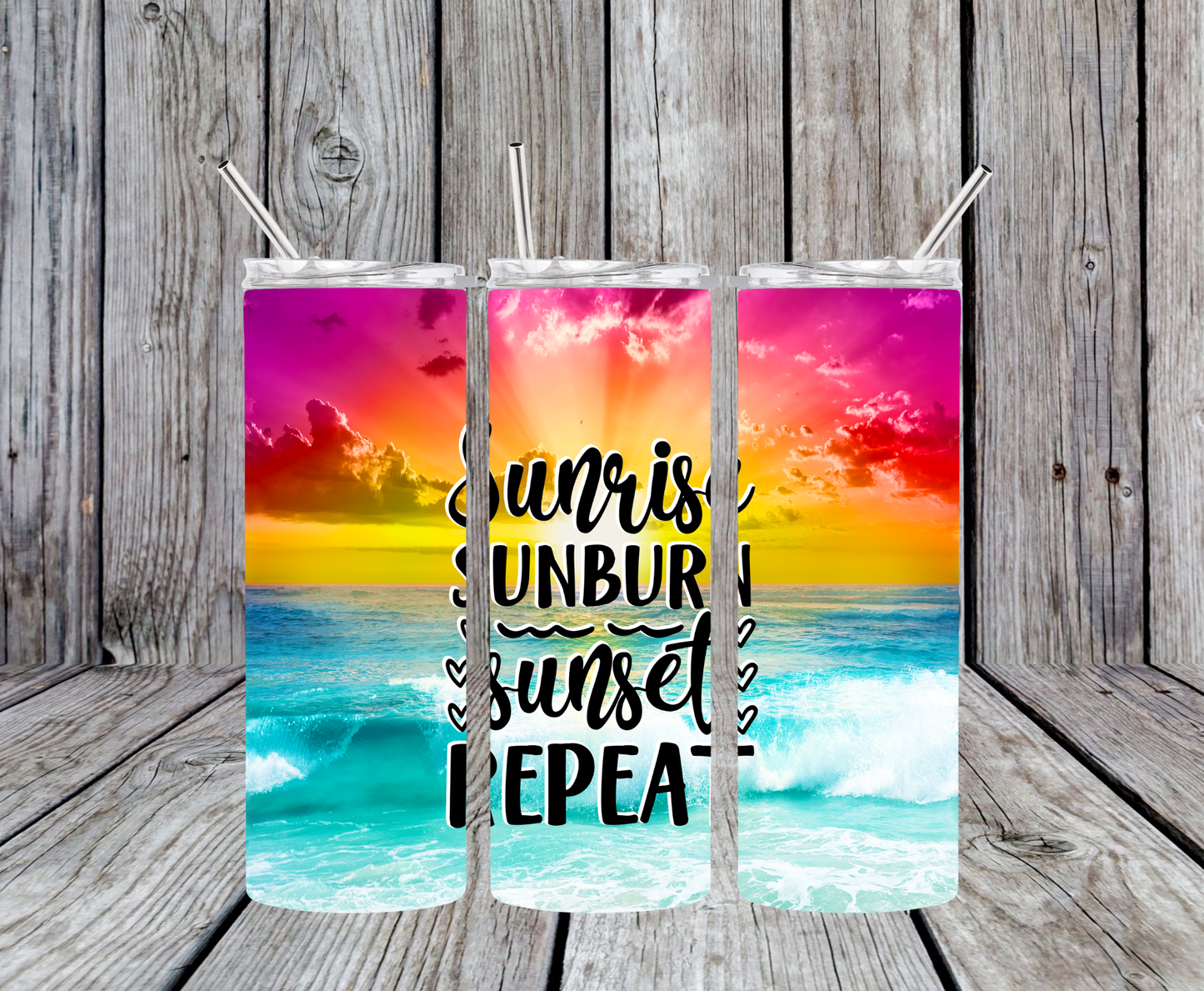 Sunrise Sunburn Sunset Repeat Tumbler