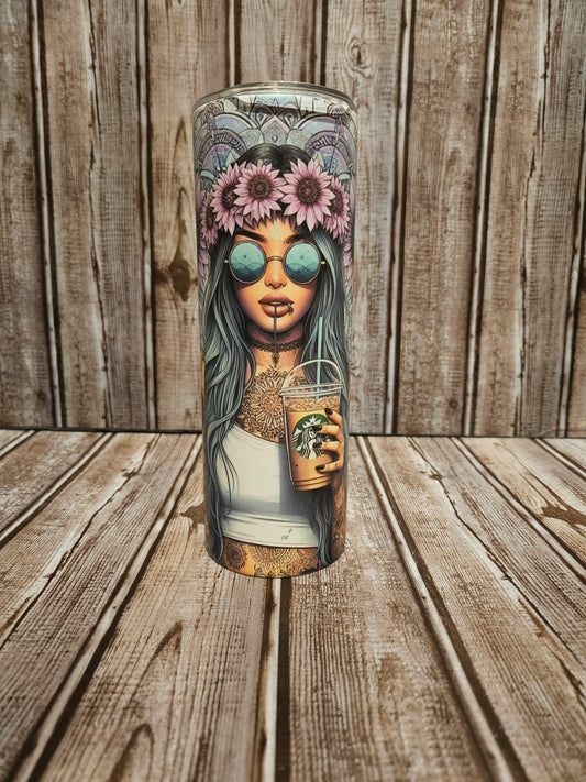 Hippie Chick Coffee Tumbler