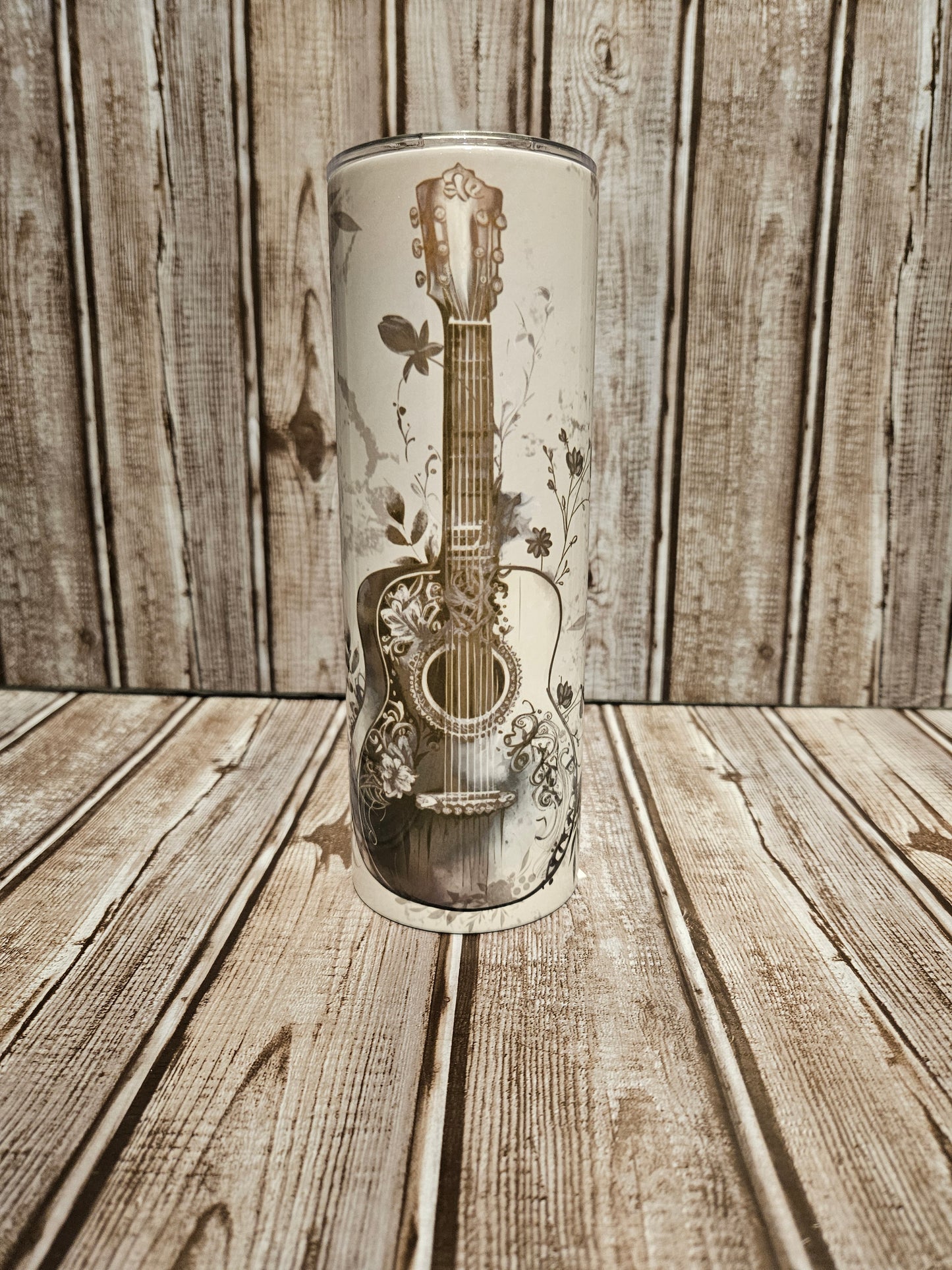 Guitar and Flowers Tumbler