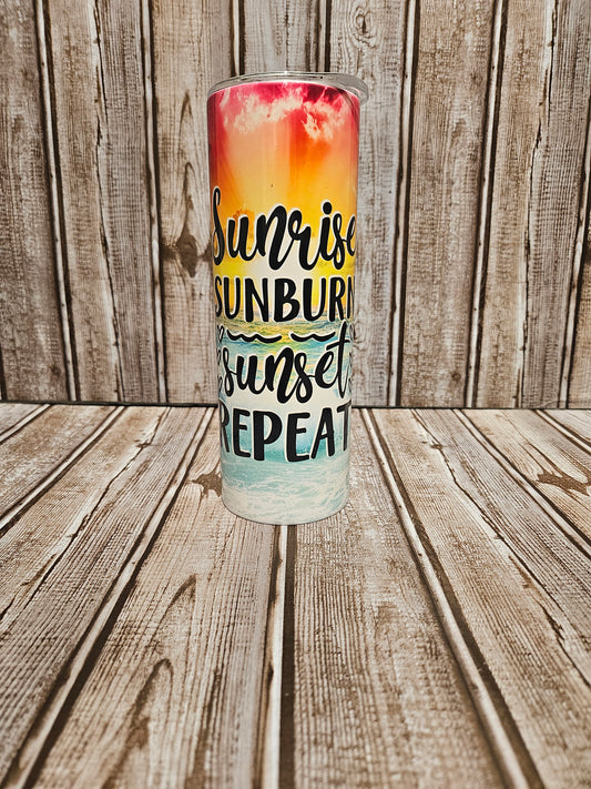 Sunrise Sunburn Sunset Repeat Tumbler