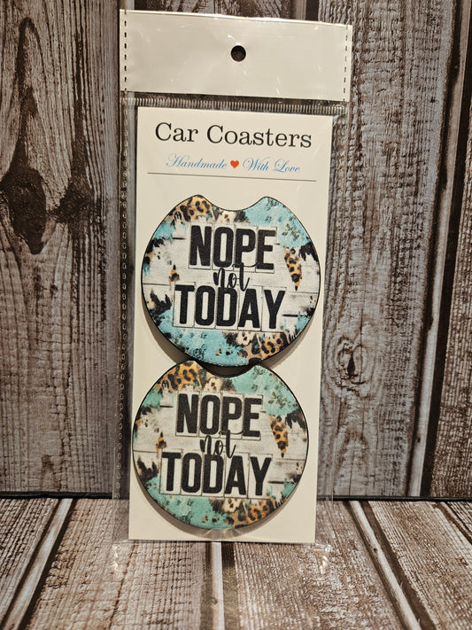 Nope Not Today Car Coaster Set