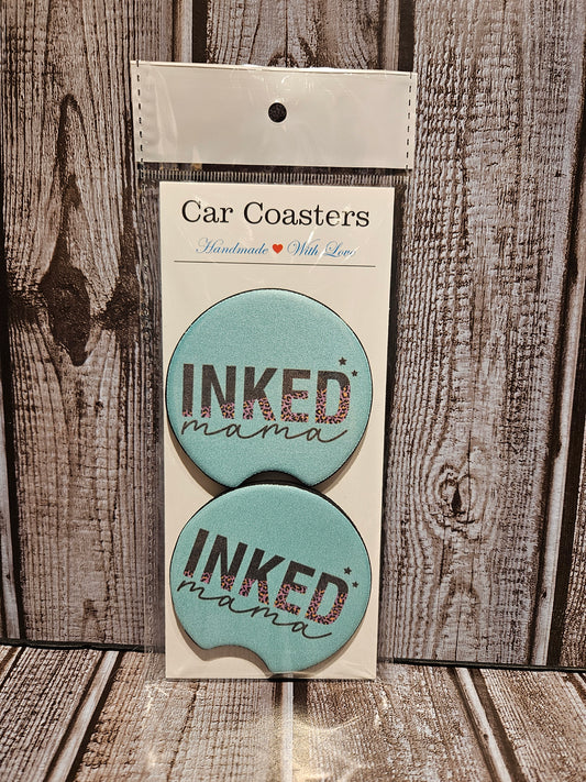 Inked Mama Car Coaster Set