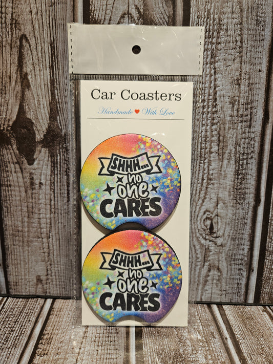 Shhh... No One Cares Car Coaster Set