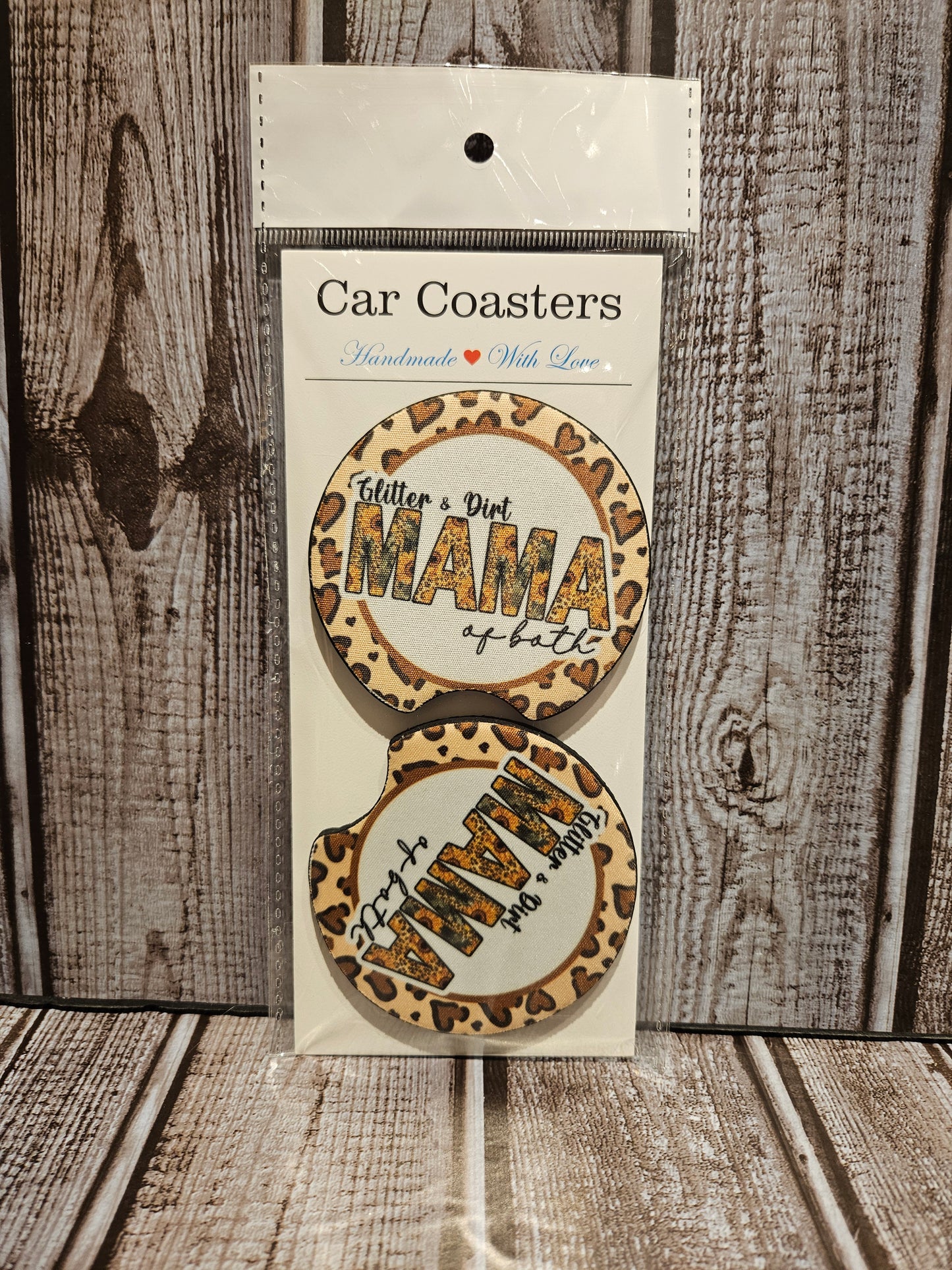 Glitter & Dirt Mama Of Both Car Coaster Set