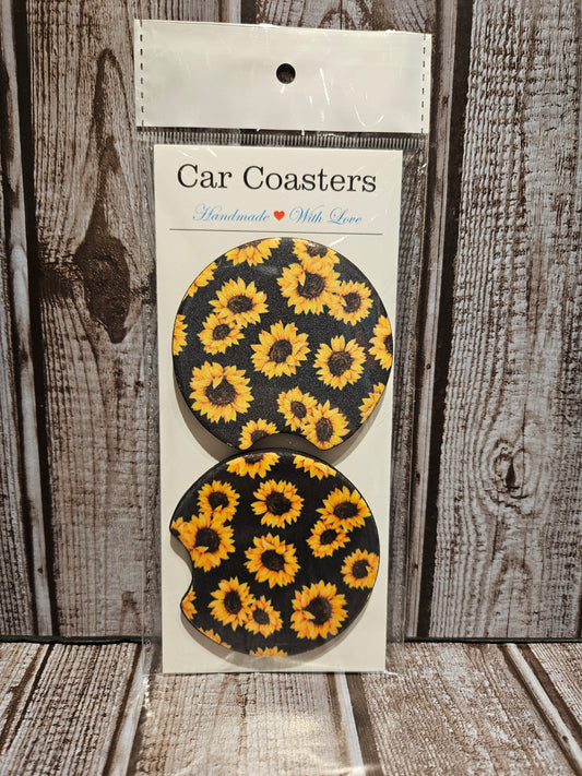 Sunflower Car Coaster Set