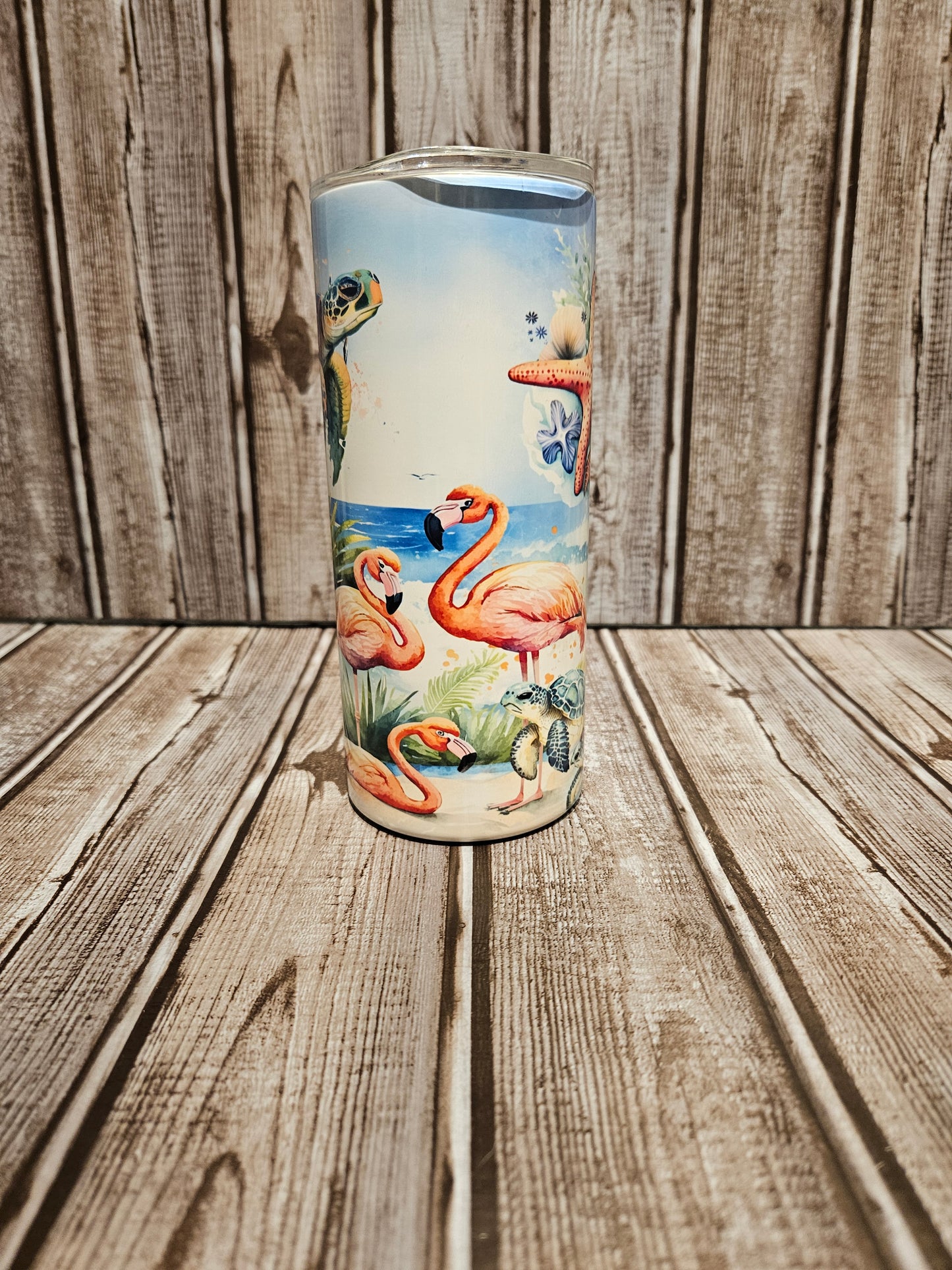 Flamingo & Sea Turtle Tumbler