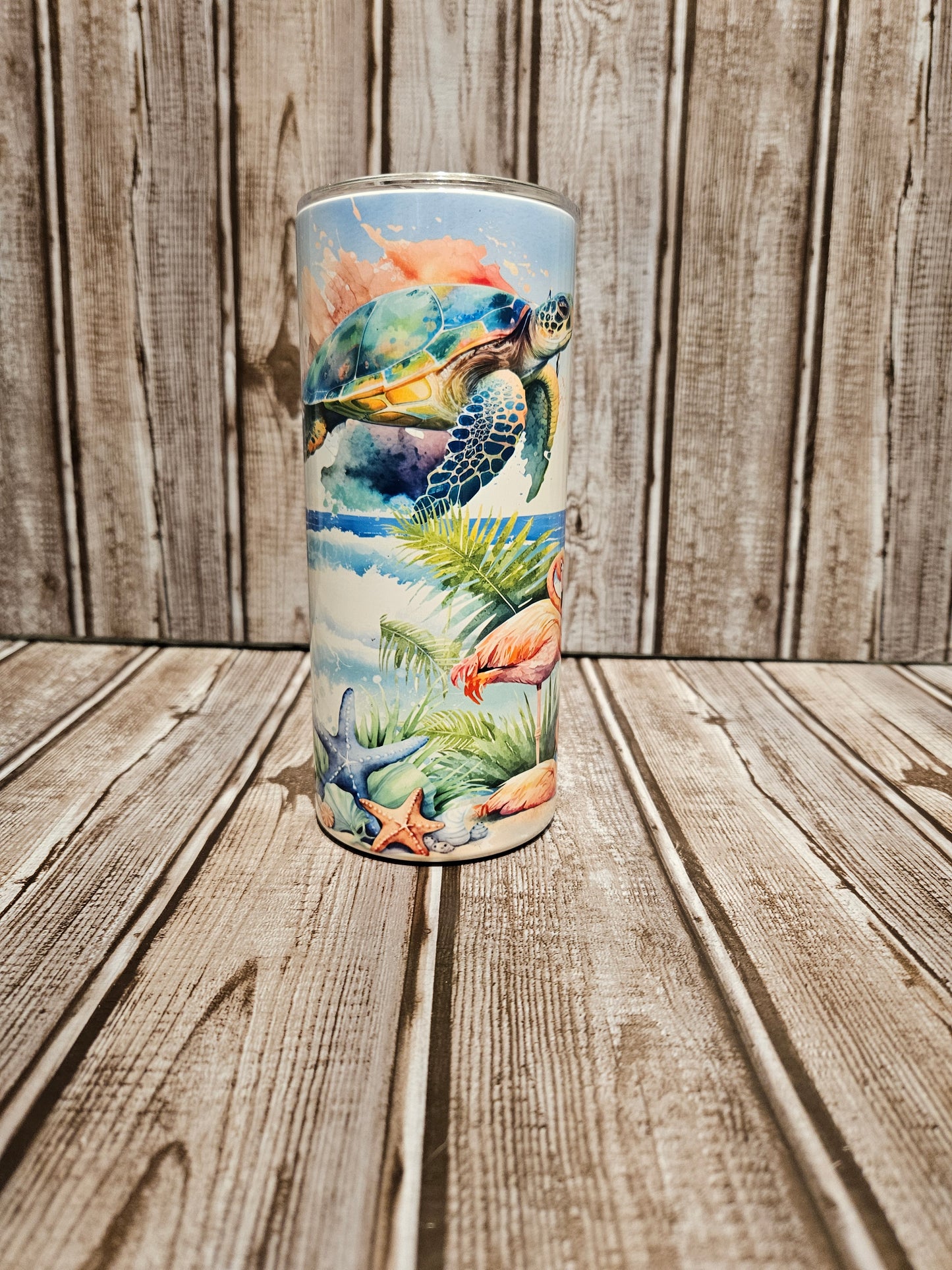 Flamingo & Sea Turtle Tumbler