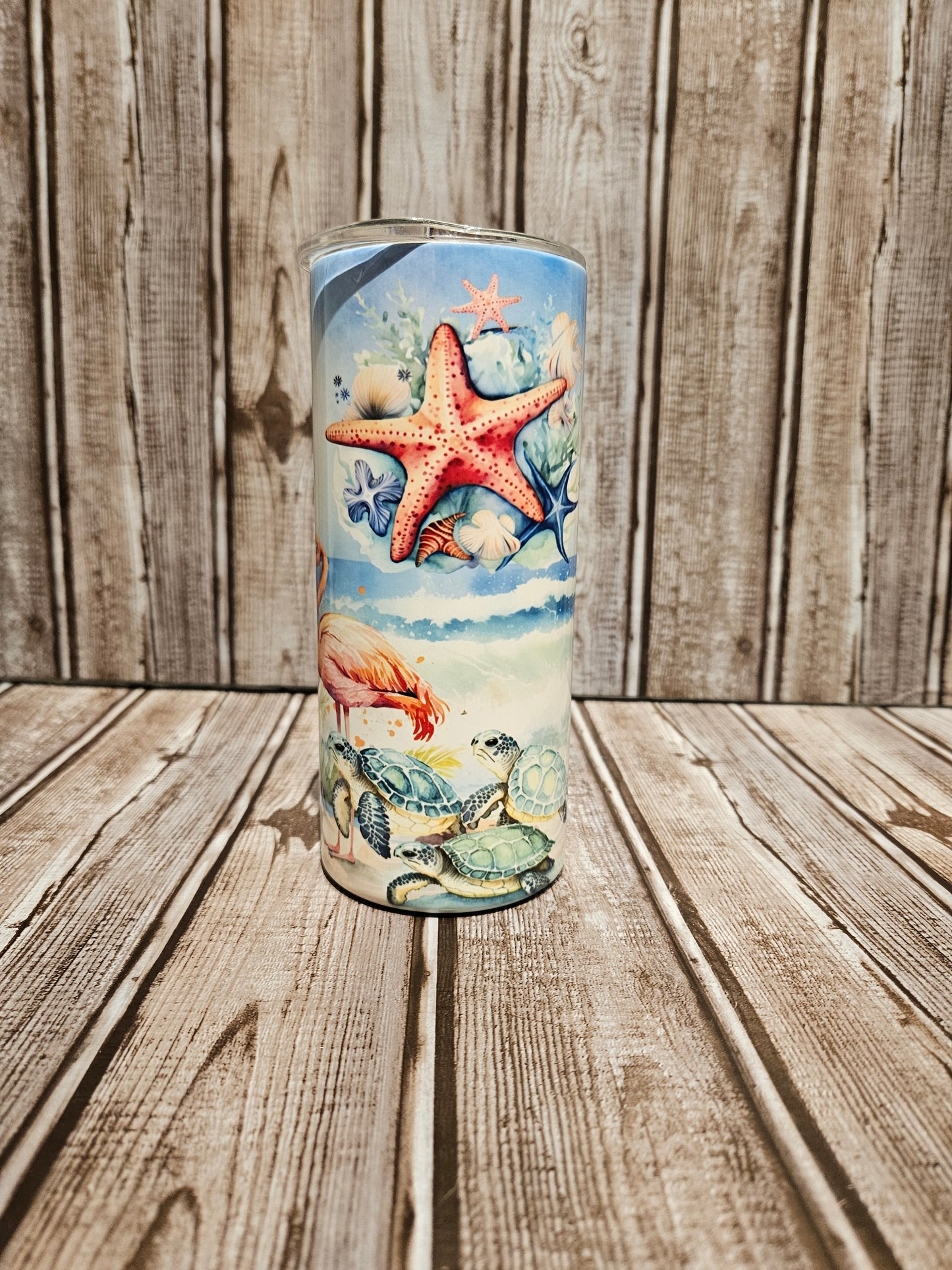 Flamingo & Sea Turtle Tumbler