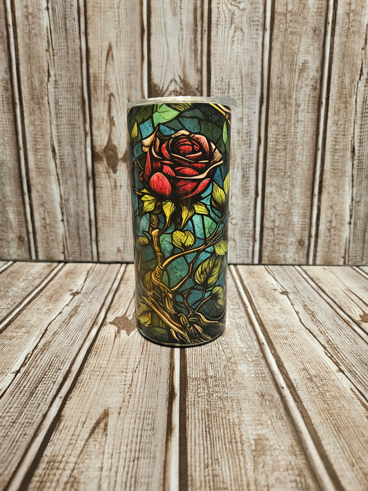 Stain Glass Rose Tumbler