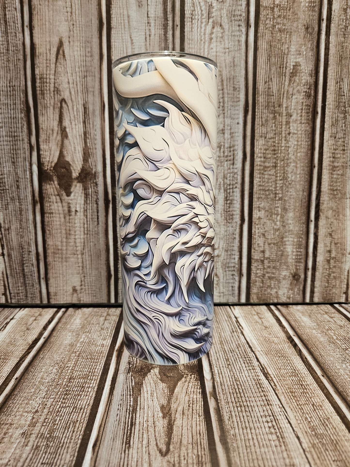 3D White Dragon Tumbler