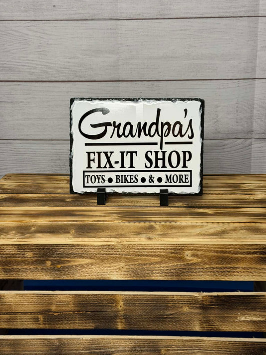 Grandpa's Fix it Shop Stone Plaque