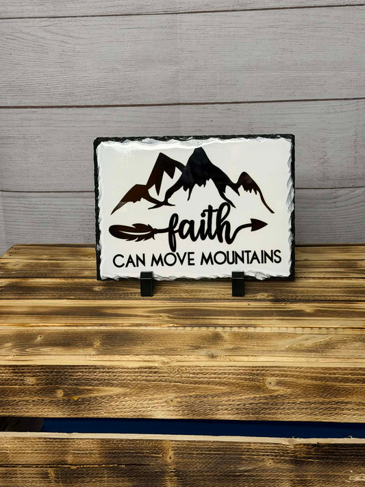 Faith Can Move Mountain Stone Plaque