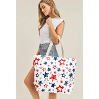 American Flag Star Tote Bag