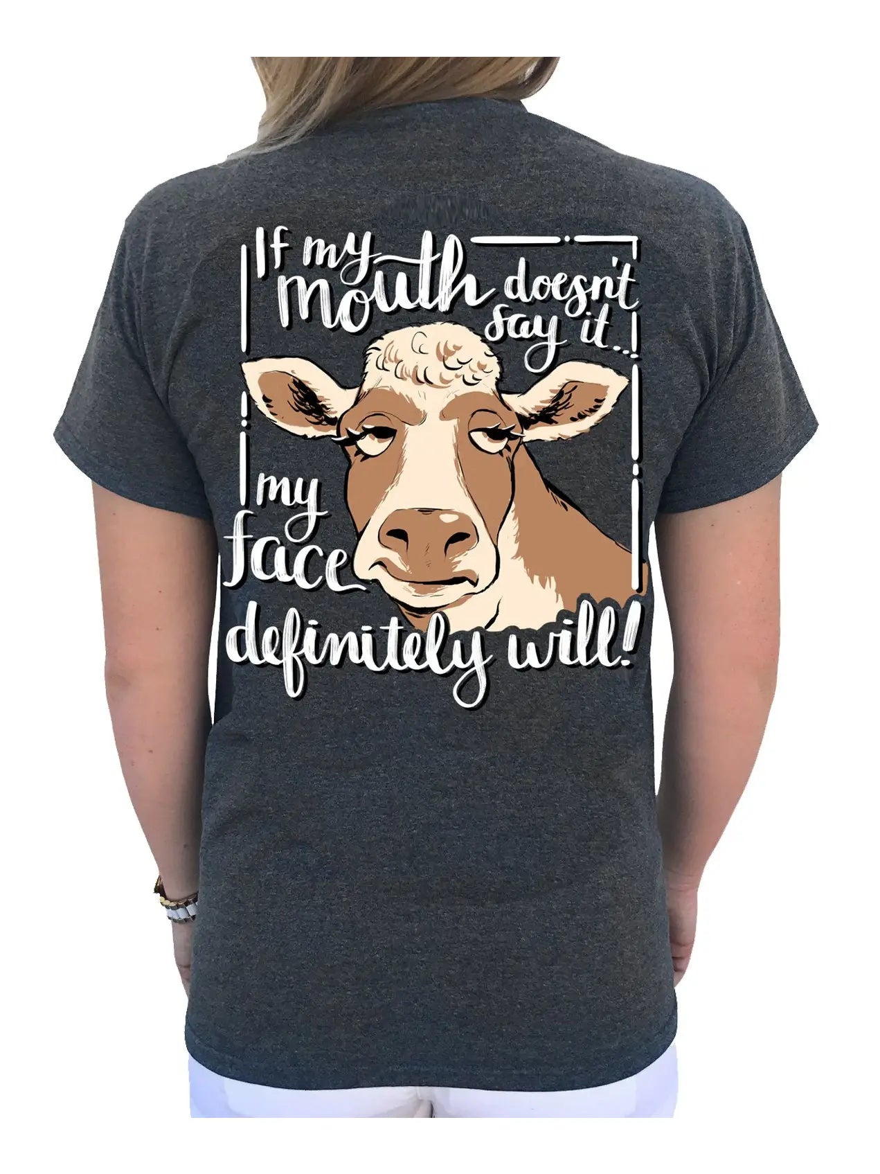 Cow Face - Dark Heather T-shirt