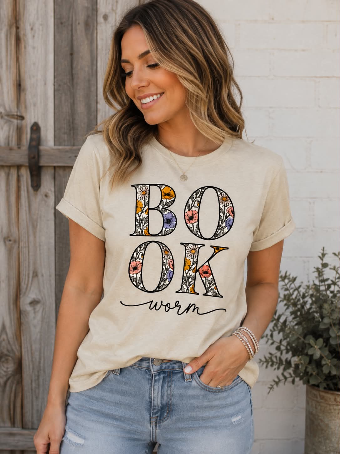 Book Worm Floral T-shirt