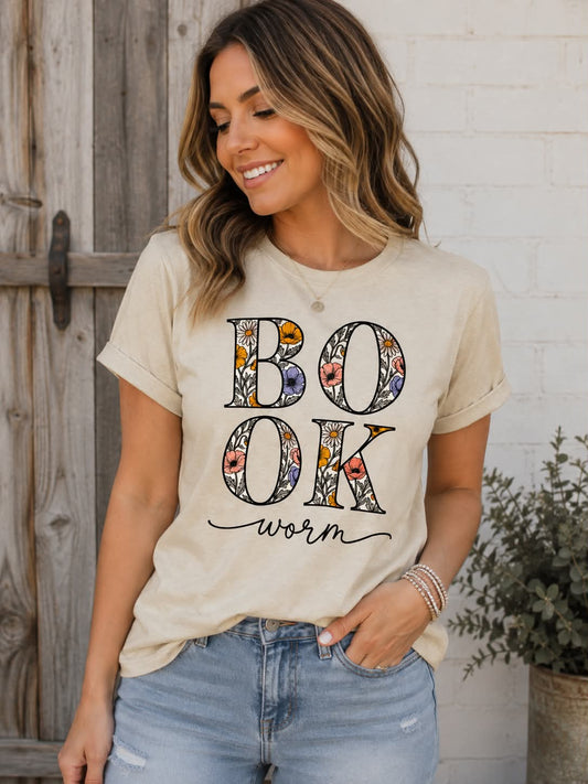 Book Worm Floral T-shirt