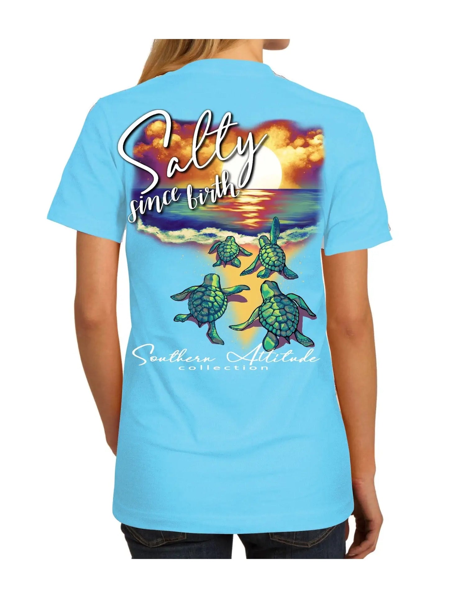 Salty Since Birth - Sky Blue T-shirt