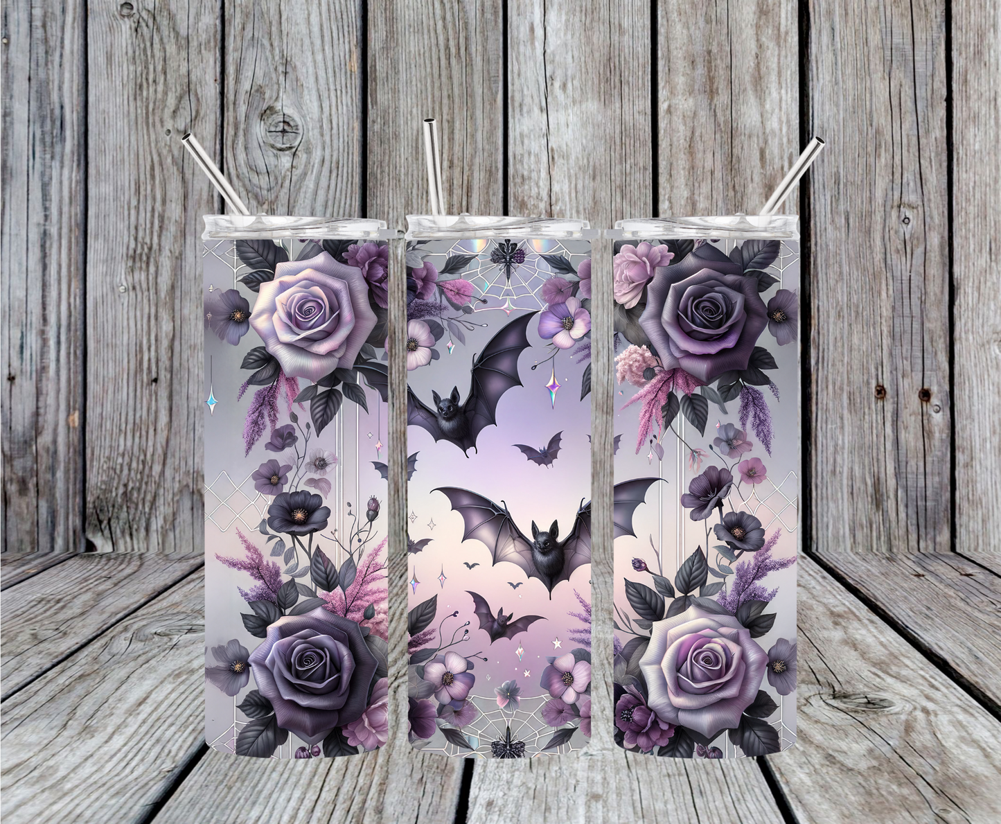 Bats And Purple Roses Tumbler