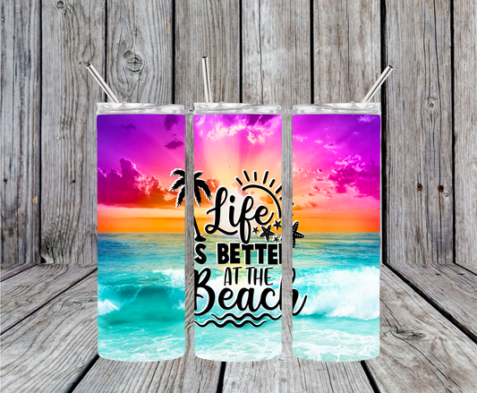 Better at the Beach Sunset Tumbler