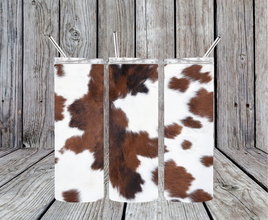 Brown Cow Print Tumbler
