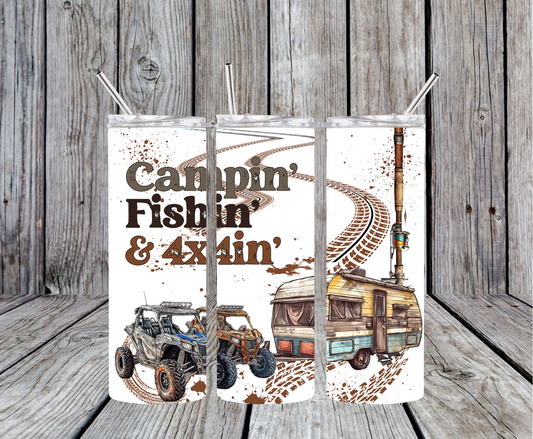 Campin' Fishin And 4X4in' Tumbler