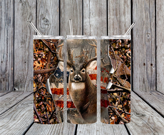 Deer and Flag Tumbler