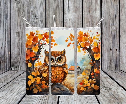 Fall Owl Tumbler