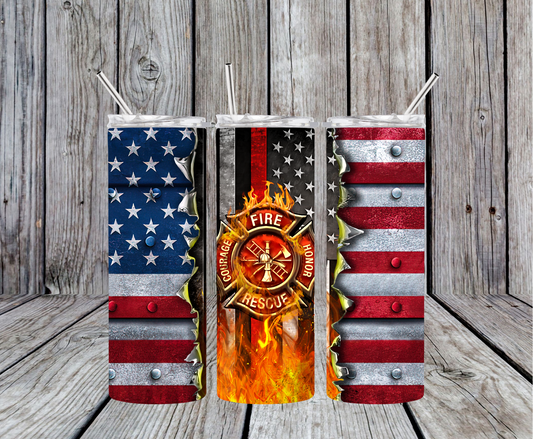 Fire Fighter and Flag Tumbler