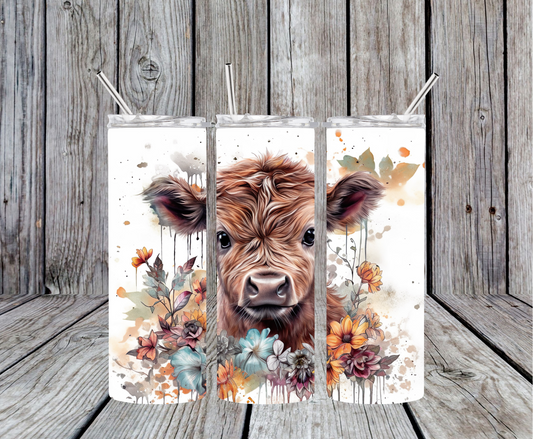 Baby Cow Floral Tumbler