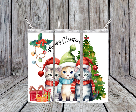Merry Christmas Cat Tumbler