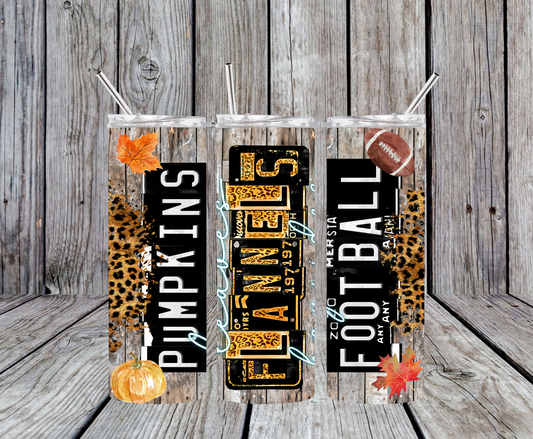 Pumpkins Flannels Football Tumbler