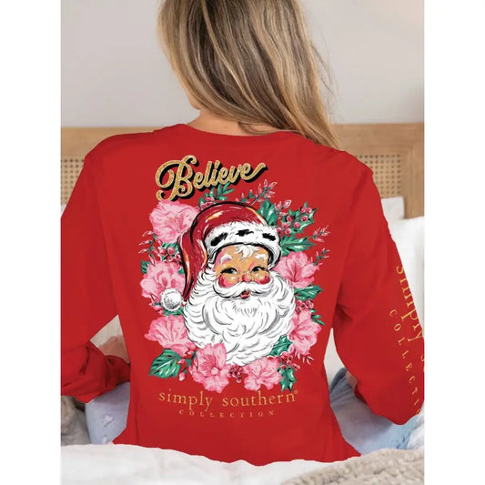 Simply Southern-Floralsanta-Long Sleeve