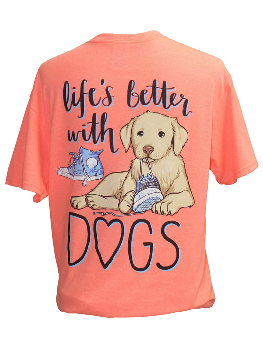 Life Dog - Coral-short sleeve