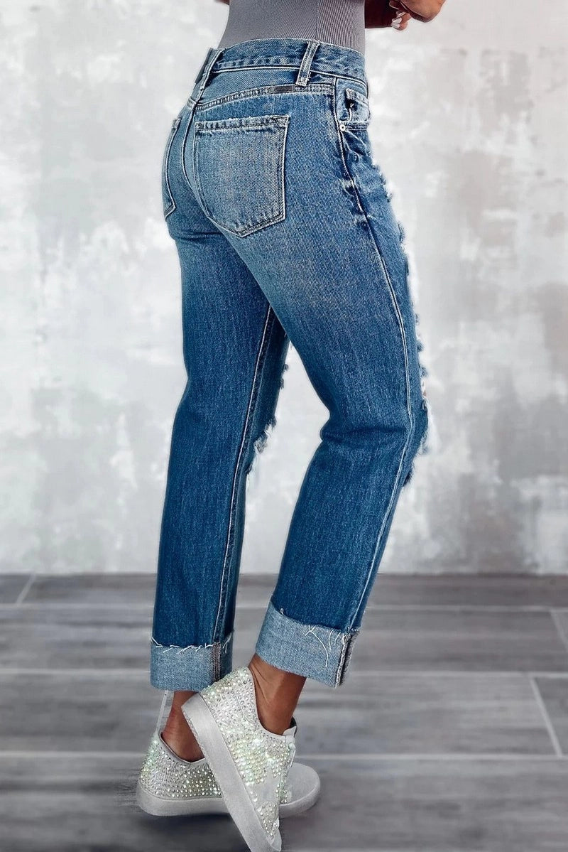 Casual Trendy Distressed Jeans