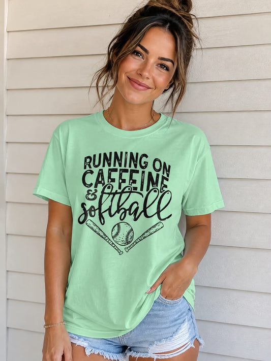Caffeine and Softball T-shirt