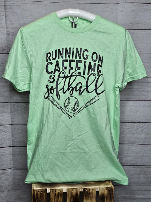 Caffeine and Softball T-shirt