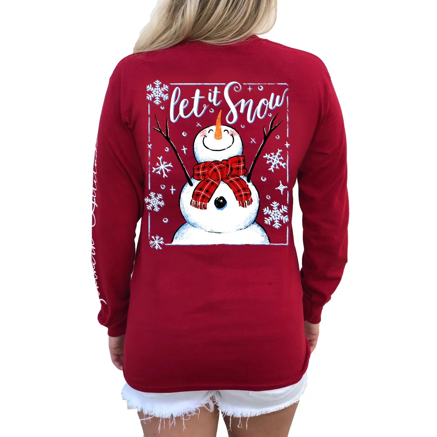 Let It Snow Christmas Snowman-Long Sleeve