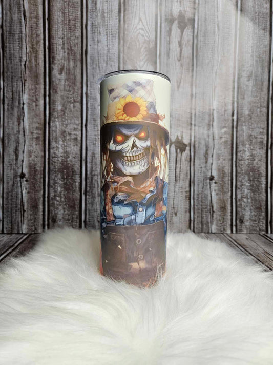 Scary Skeleton Scarecrow Tumbler