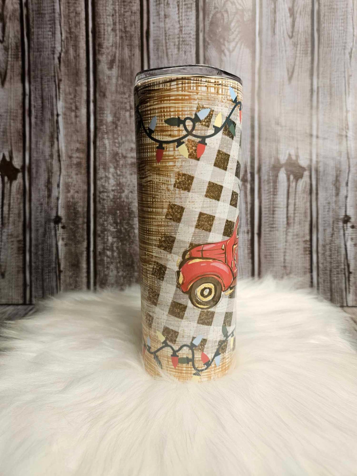 Red Truck And Christmas Tree Tumbler