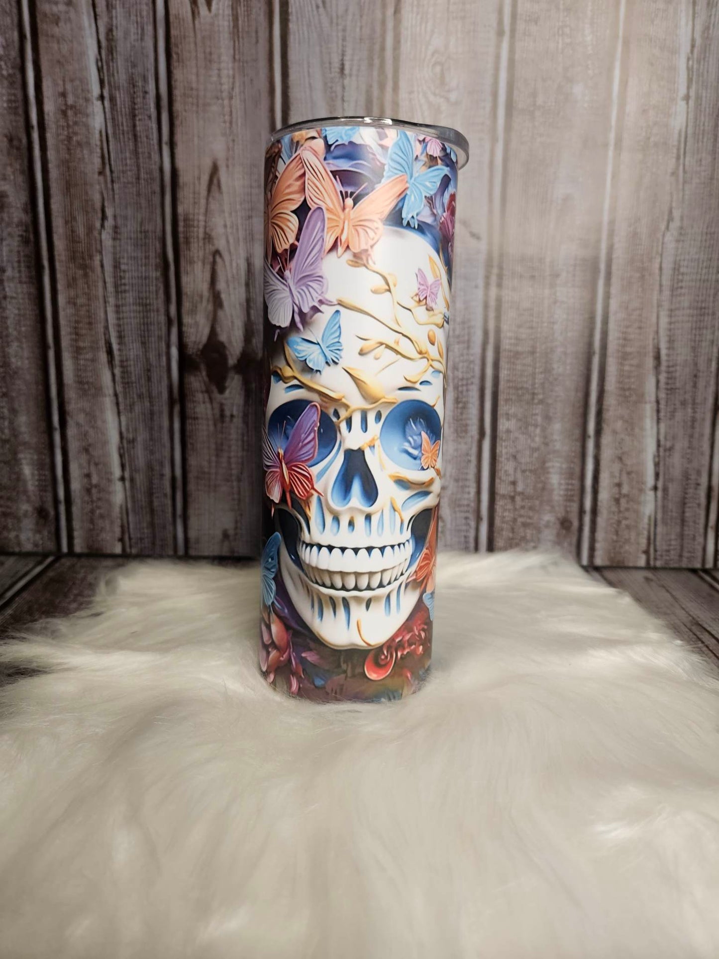 Skull & Butterfly Tumbler