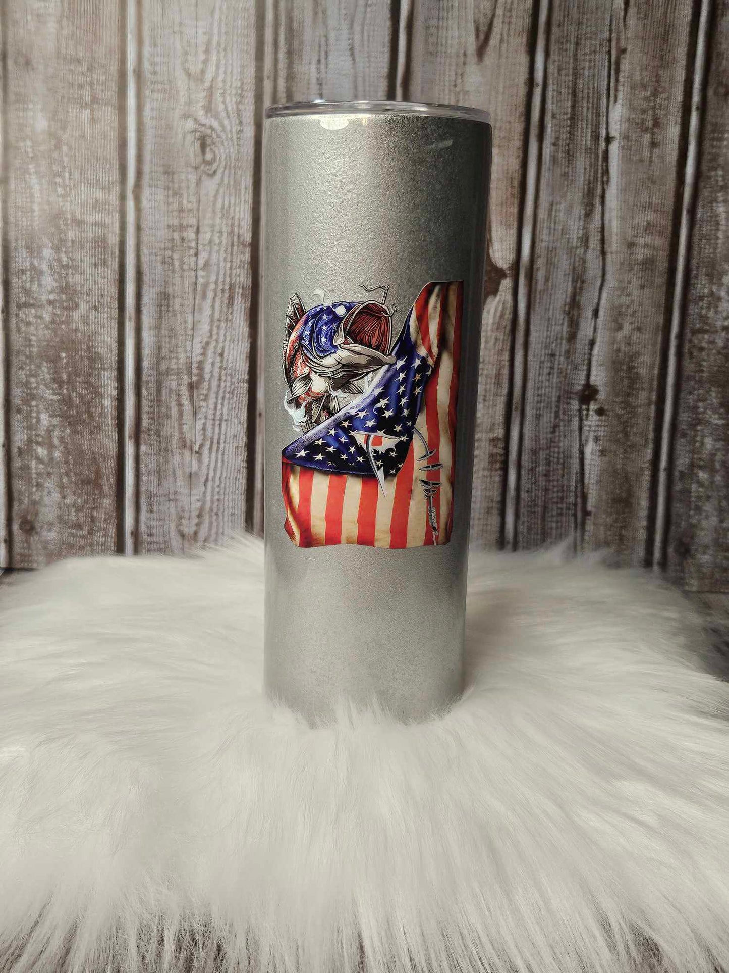 Patriotic Fish And Flag Tumbler