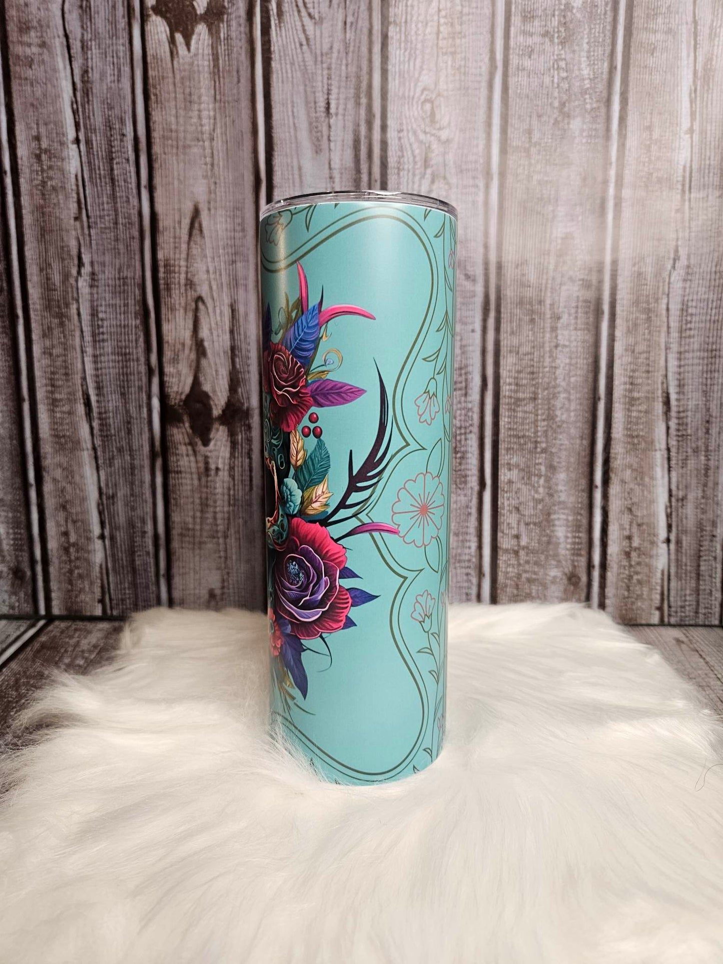 Floral Sugar Skull Tumbler