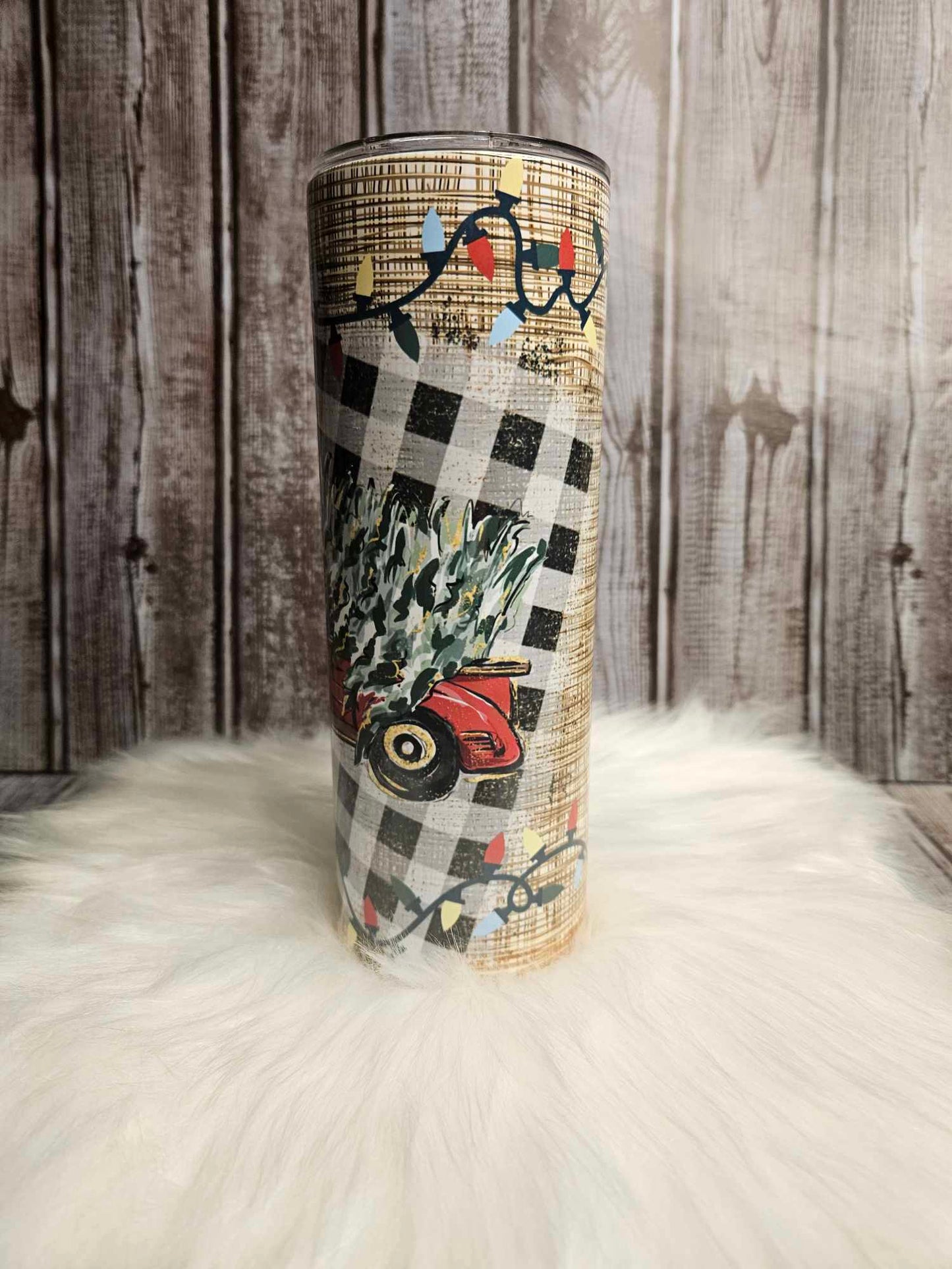 Red Truck And Christmas Tree Tumbler