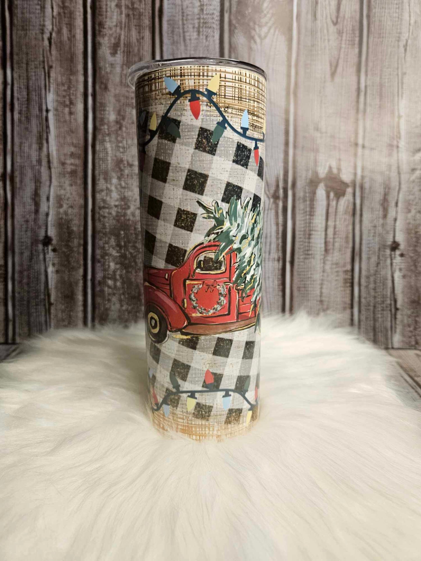 Red Truck And Christmas Tree Tumbler