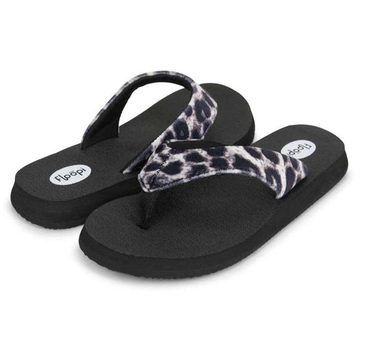 Ella Yoga Mat Animal Print Velour Flip Flop