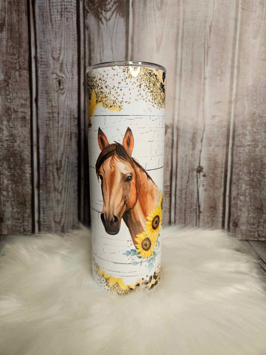 Horse And Sunflower Tumbler